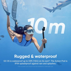 Insta360 GO 3S 128GB Noir - Caméra Vlog 4K Portable Étanche