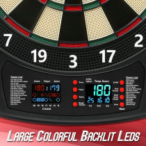 Electronic Dart Board Soft Tip 40 Games, LED Display, 6 Darts & Tips