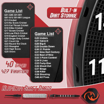 Electronic Dart Board Soft Tip 40 Games, LED Display, 6 Darts & Tips