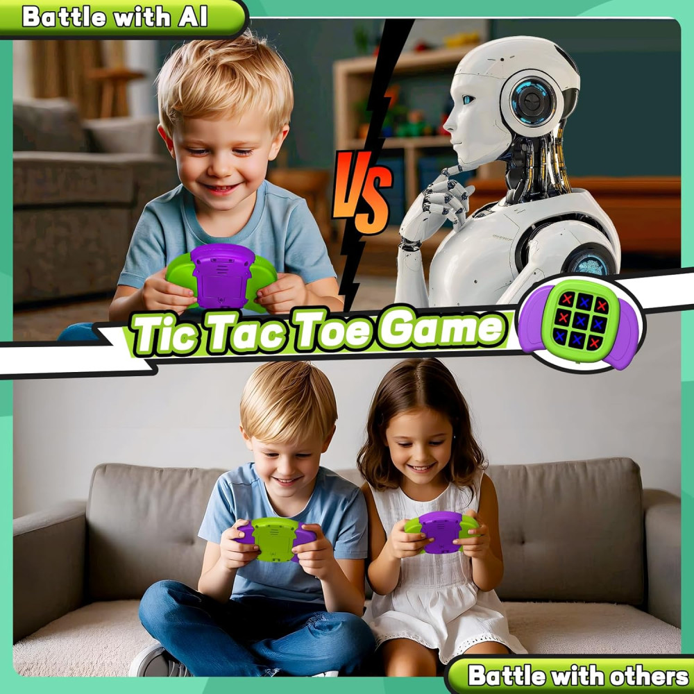 Jeu Tic Tac Toe électronique 3 en 1 pour enfants 3+ ans
