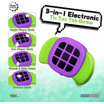Jeu Tic Tac Toe électronique 3 en 1 pour enfants 3+ ans