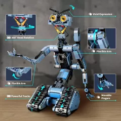 Johnny 5 Robot Télécommandé à Construire: 1176 Pièces, Cadeau Idéal Compatible Lego