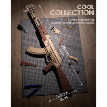 ROKR 3D Wooden AK47 Puzzle Model – DIY Rubber Band Gun Kit for Adults