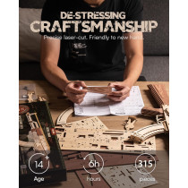 ROKR 3D Wooden AK47 Puzzle Model – DIY Rubber Band Gun Kit for Adults