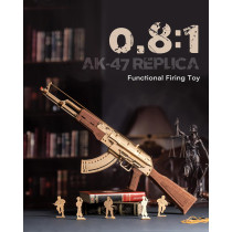 ROKR 3D Wooden AK47 Puzzle Model – DIY Rubber Band Gun Kit for Adults