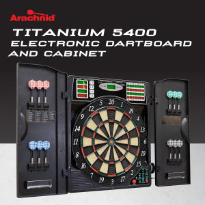 Arachnid Titanium 5400 Electronic Dartboard & Cabinet - Black