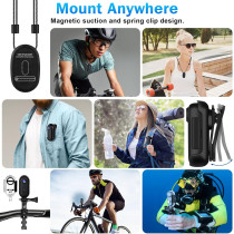 i3 4K Thumb Action Camera - Compact, Clip-On Helmet Cam, 64GB Black