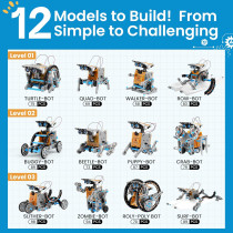 Sillbird 12-in-1 Solar Robot Kit STEM Toy for Boys Ages 8-13