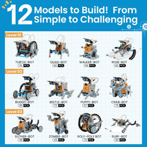 Sillbird 12-in-1 Solar Robot Kit STEM Toy for Boys Ages 8-13