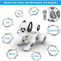 Télécommande Chien Robot Jouet Intelligent Programmable Blanc