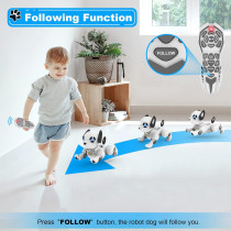 Télécommande Chien Robot Jouet Intelligent Programmable Blanc