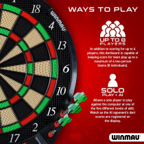 Winmau Ton Machine Electronic Soft Tip Dart Board with 90+ Games & Digital Scoreboard
