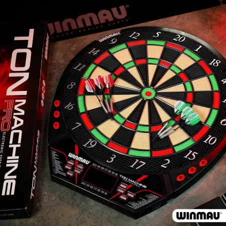 Cible de Fléchettes Électronique Winmau Ton Machine: Plus de 90 Jeux, 8 Joueurs, 2 Jeux de Fléchettes Inclus!