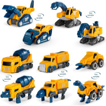 MIEBELY Toddler Robot Construction Vehicles – 5-in-1 Magnetic STEM Toy Set