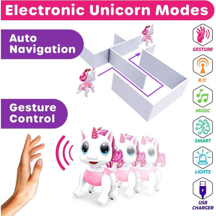 Licorne Robot Télécommandée Rose: Danse, Programmation & Gestes - Jouet Éducatif STEM