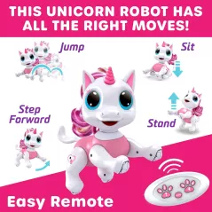 Jouet Robot Licorne Rose Télécommandé STEM pour Enfants