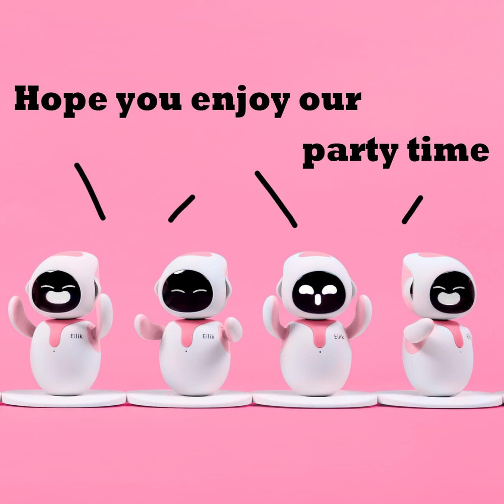 Eilik Pink Interactive Robot Pets – Cute Toys with Games & Emotions