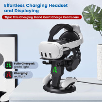 VR Headset Charging Dock for Meta Quest 3/3S & Quest 2 with USB-C