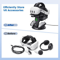 VR Headset Charging Dock for Meta Quest 3/3S & Quest 2 with USB-C