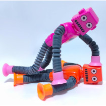 16 PCS Suction Cup Robot Toy - Shape Changing Sensory Fidget Gift