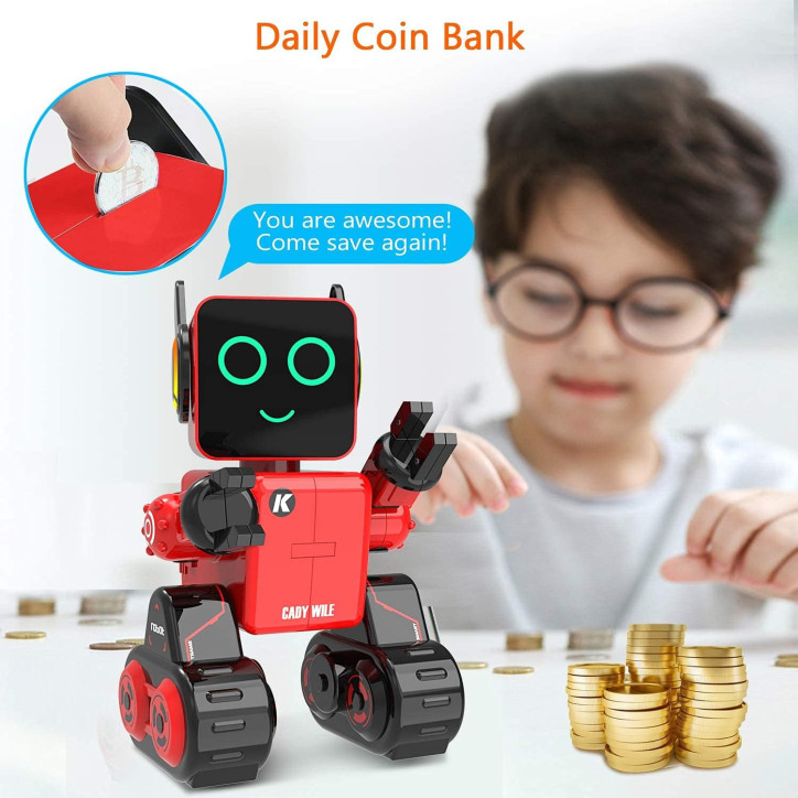 Interactive Robot Toy for Kids: Programmable, Dancing, Singing RC Robot - Red