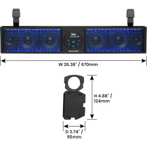 BOSS Audio BRT26RGB : Barre Son Bluetooth Étanche 26 ATV