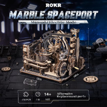ROKR 3D Marble Spaceport Puzzle Kit – 472pcs Electric Brain Teaser Toy