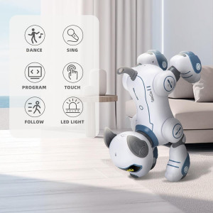 Programmable Remote Control Robot Dog Toy – Interactive Puppy for Kids 3-8