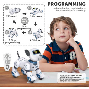 Programmable Remote Control Robot Dog Toy – Interactive Puppy for Kids 3-8