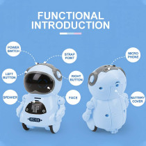 GoolRC Mini Pocket Robot – Interactive Voice, Singing & Dancing Toy (Blue)
