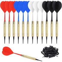Accmor 12 Fléchettes Soft Tip + 100 Embouts de Rechange Noir