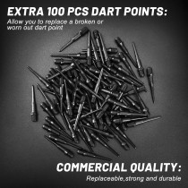 Accmor 12 Fléchettes Soft Tip + 100 Embouts de Rechange Noir