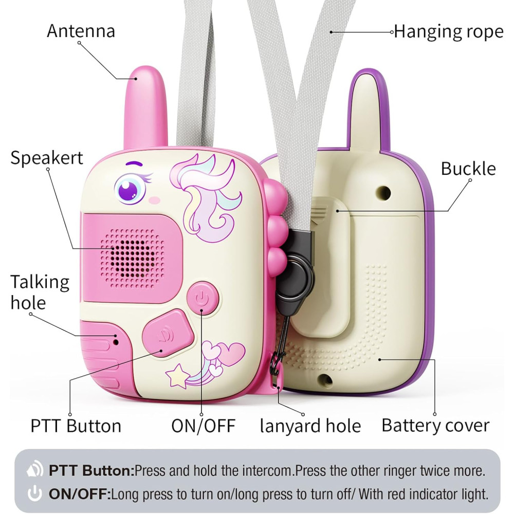 Unicorn Walkie Talkies for Girls - Birthday & Christmas Gift 2 Pack
