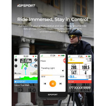 iGPSPORT BiNavi Bike Computer: Touch GPS, Navigation & Music Control