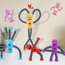 4-Pack Suction Cup Robot Toys for Kids 3-7 | Sensory Autism Toys