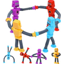 4-Pack Suction Cup Robot Toys for Kids 3-7 | Sensory Autism Toys