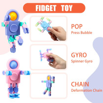 Hanaive 24 Pcs Robot Fidget Spinners DIY Stress Relief Sensory Toys