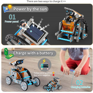 Lucky Doug 12-in-1 STEM Solar Robot Kit Toys for Kids Ages 8-13 Gifts