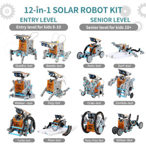 Kit Robot Solaire STEM 12-en-1 Lucky Doug pour Enfants 8-13 ans