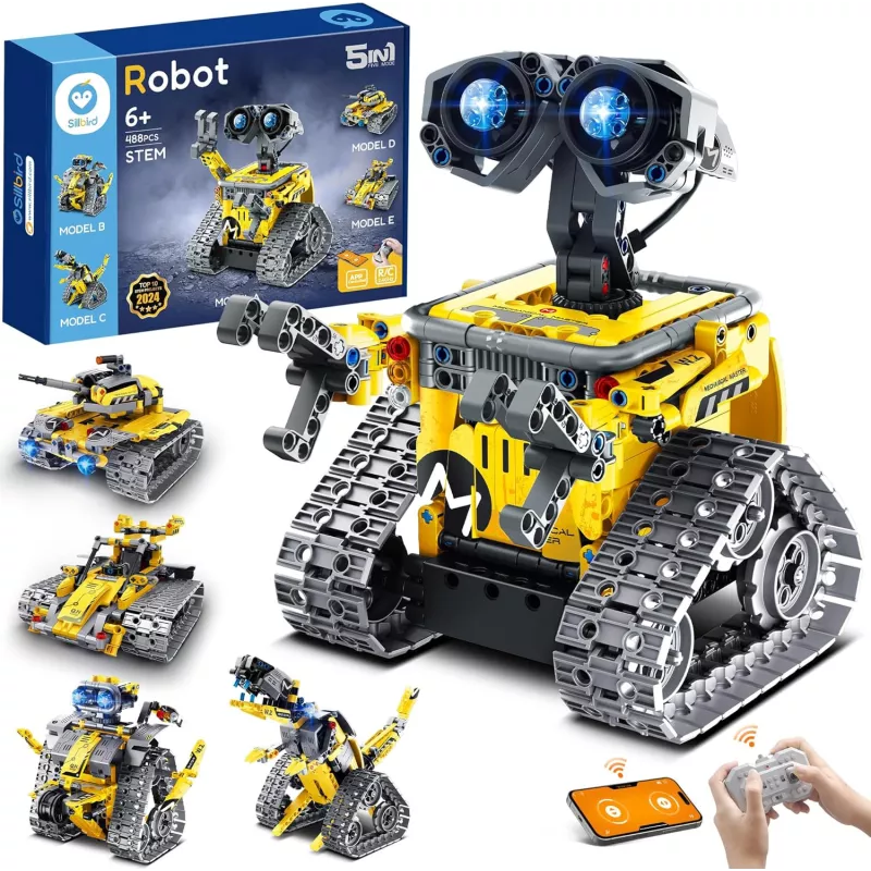 Kit Robot Sillbird 5-en-1 STEM avec Télécommande - 488 pcs