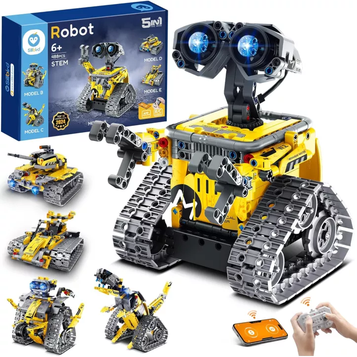Kit Robot 5-en-1 Sillbird: STEM, Télécommande & Programmation Facile pour Enfants 8+