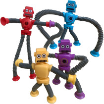 Pop Tubes Robot Sensory Toys 4-Pack | Fidget & Travel Fun for Kids