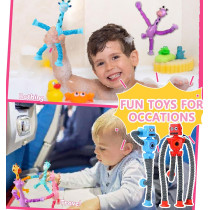Pop Tubes Robot Sensory Toys 4-Pack | Fidget & Travel Fun for Kids
