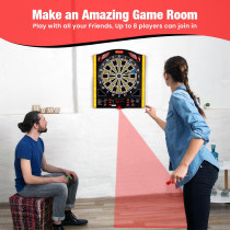Electronic Dart Board Set with LED, Laser Toe Line & 34 Games