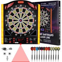 Electronic Dart Board Set with LED, Laser Toe Line & 34 Games