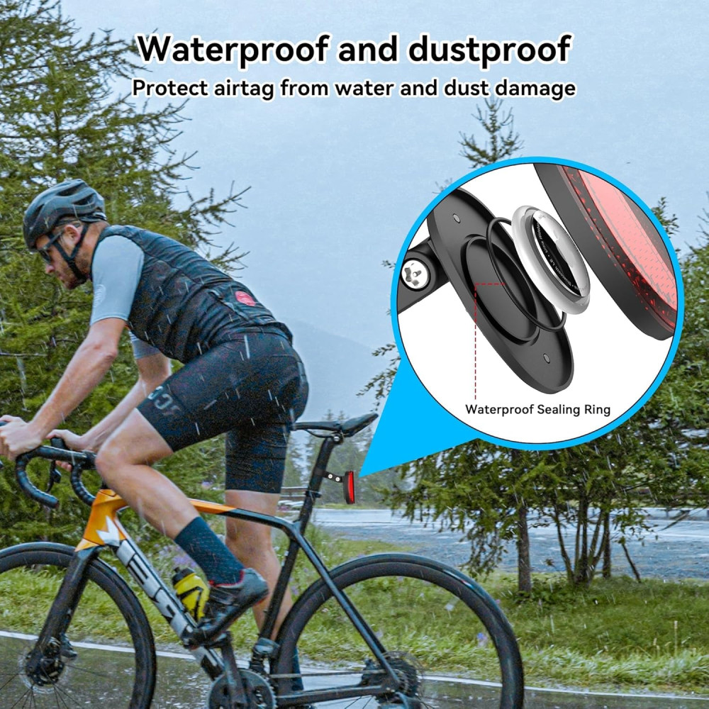 DDJ Upgraded Waterproof AirTag Bike Mount & Reflector Tracker Holder
