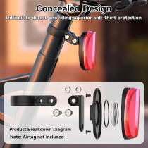 DDJ Upgraded Waterproof AirTag Bike Mount & Reflector Tracker Holder