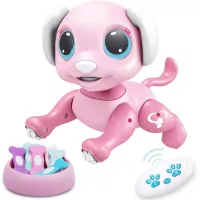 BIRANCO Chien Robot Rose Interactif – Cadeau Enfant 3-8 ans
