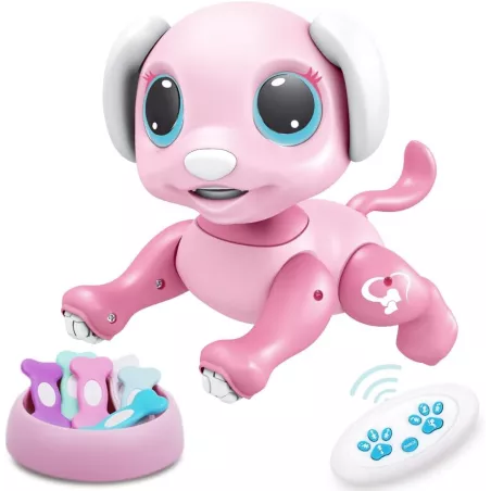 BIRANCO Chien Robot Rose Interactif – Cadeau Enfant 3-8 ans