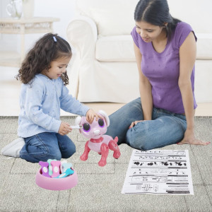 BIRANCO Chien Robot Rose Interactif – Cadeau Enfant 3-8 ans